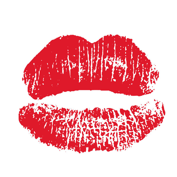 Afdrukken van rode lippen. Vectorillustratie op een witte achtergrond. EPS - Vector, afbeelding