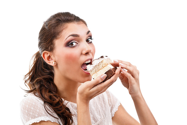Woman eating cake - Fotografie, Obrázek