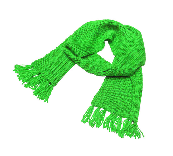 Green scarf on a white background. - Foto, Imagem