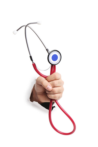 Male hand with stethoscope  - Foto, Imagen
