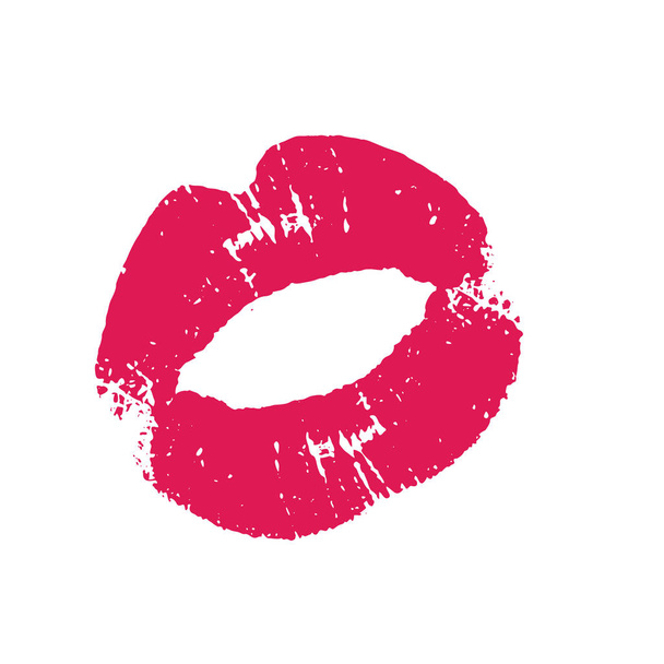 Print of pink lips. Illustration on white background. - Vector, Image