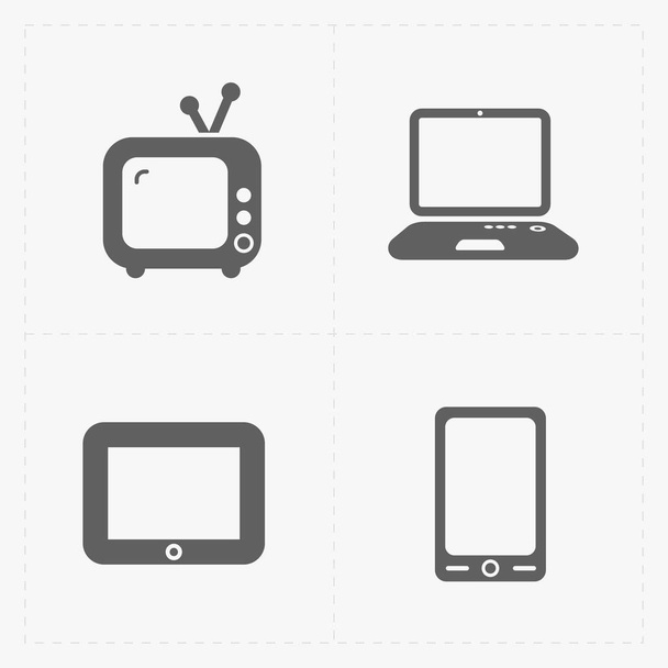 Vector Media Iconos establecidos sobre fondo blanco
  - Vector, Imagen