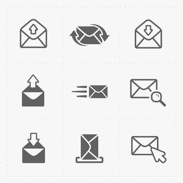 Email and envelope icons on White Background.  - Vector, Image