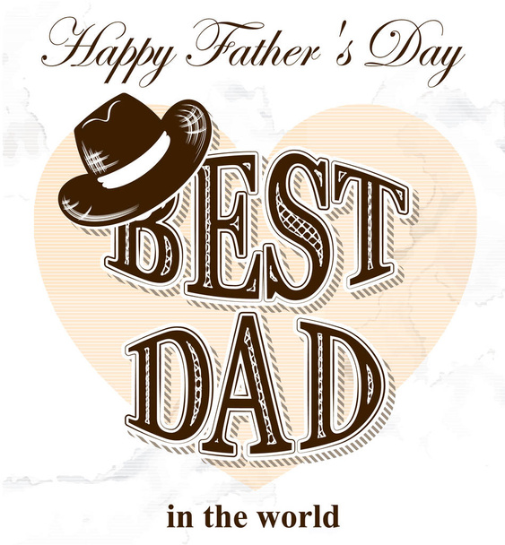 Fathers day, postcard in retro style - Vector, Imagen