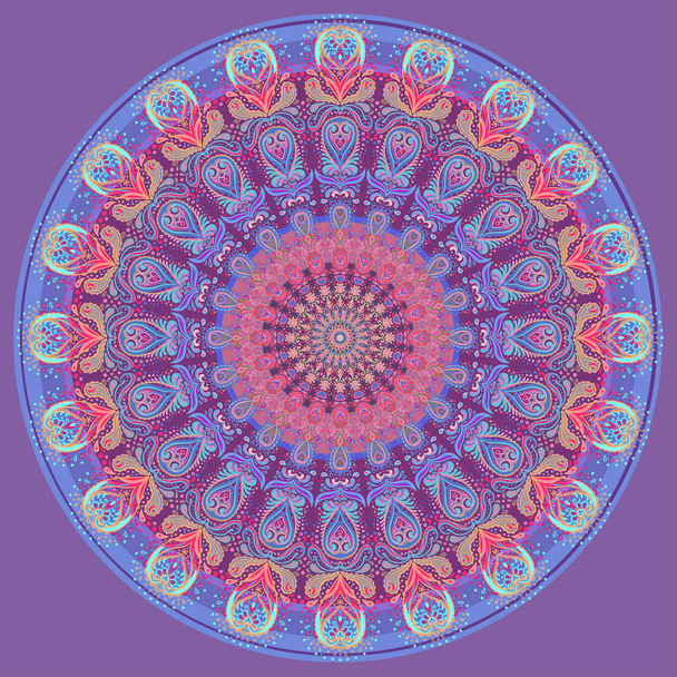 Mandala. Beautiful vintage round pattern. Hand drawn abstract ba - Vetor, Imagem