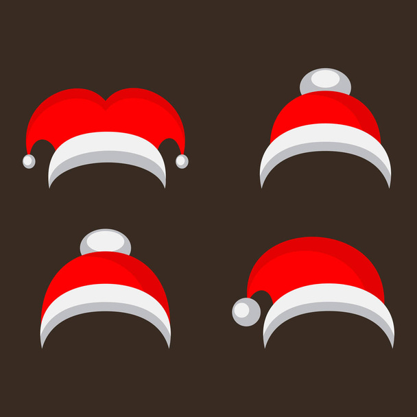 Kerst geïsoleerd vector rode doppen - Vector, afbeelding