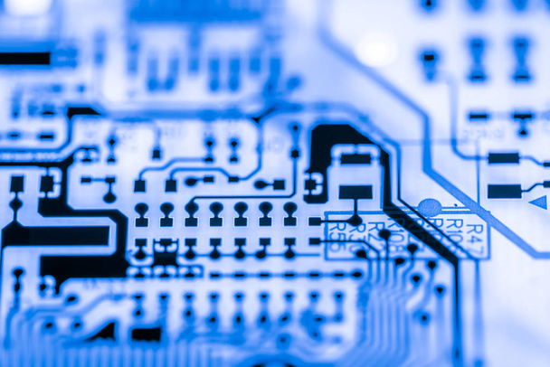  Close up of Electronic Circuits in Technology on Mainboard computer background  (logic board,cpu motherboard,Main board,system board,mobo) - Zdjęcie, obraz