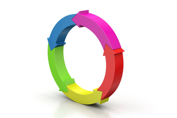 Multi colored arrow circle - Foto, imagen