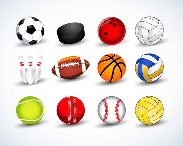 さまざまなスポーツのボール - ベクター画像