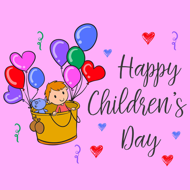 Happy children day colorful style collection - Vector, afbeelding