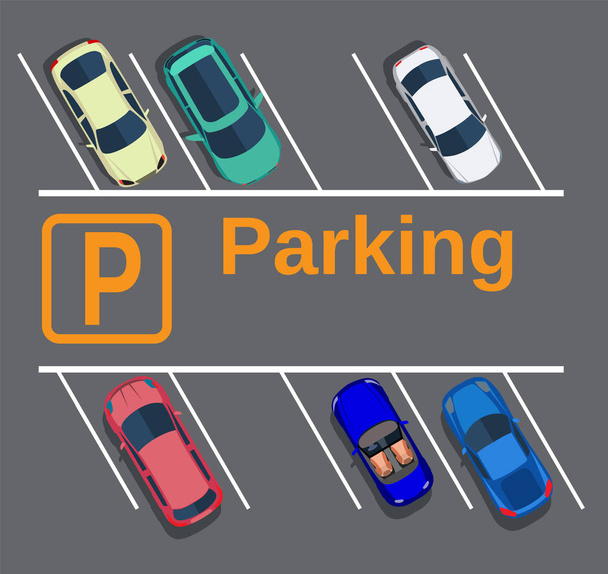 Pohled shora město parkování - Vektor, obrázek