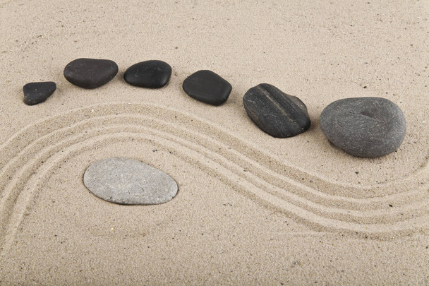 taş ve kum için meditasyon ve gevşeme için arka plan - Fotoğraf, Görsel