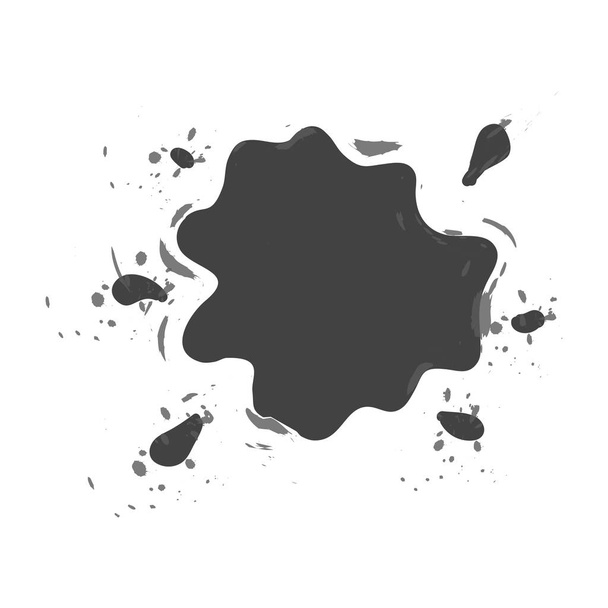 Векторная иллюстрация форм и размеров абстрактных чернильных пятен, изолированных на белом
 - Вектор,изображение