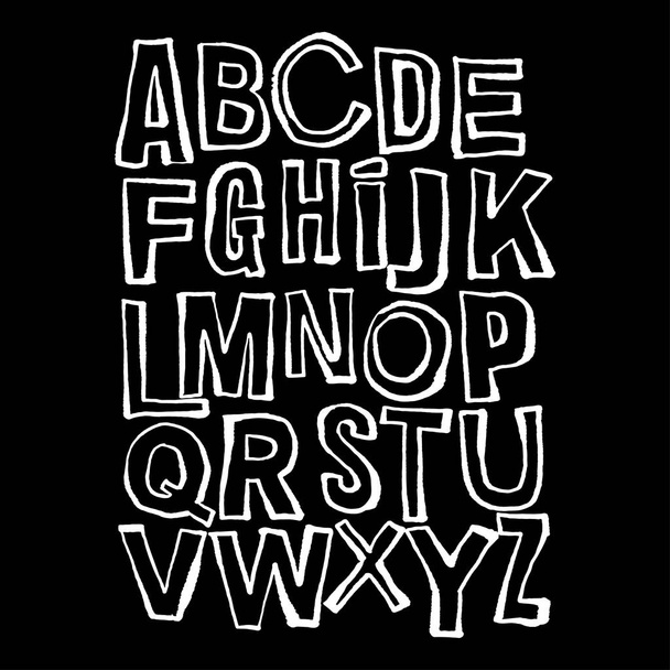 Poster alphabet, encre de brosse sèche impression calligraphie artistique moderne
 - Vecteur, image