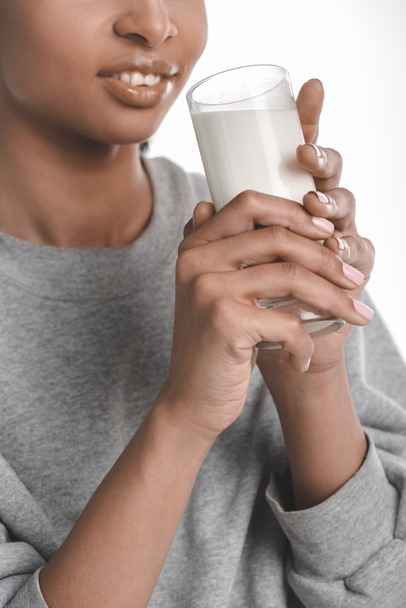 Young woman drinking milk  - Valokuva, kuva