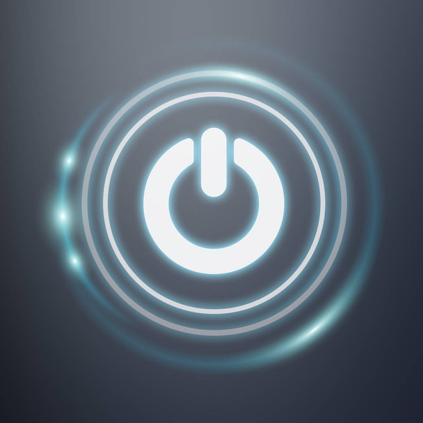 White and glowing blue switch power icon 3D rendering - Fotó, kép