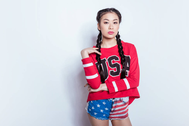 girl in american patriotic outfit - Foto, immagini