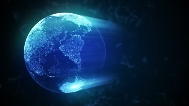 Abstracte planeet aarde met verbindingen lus achtergrondanimatie - Video