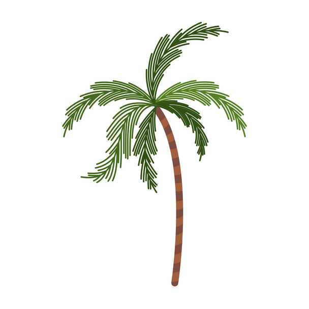 palmiye ağacı ile renk siluet - Vektör, Görsel