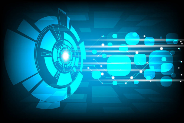 vector digital technology concept,Blue abstract technological background with various technological elements, - Διάνυσμα, εικόνα
