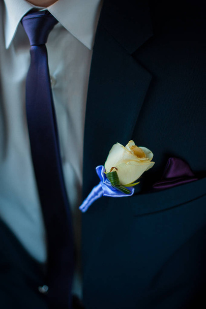 結婚式の花ブートニア新郎 - 写真・画像