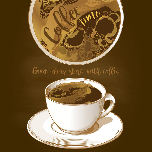 Cup of coffee latte - Vector, Image