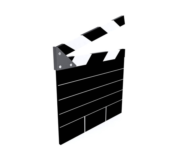 Tablero de aplausos de producción de película en blanco con espacio de copia, renderizado 3D
 - Foto, imagen