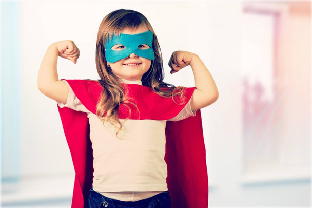 little girl in superhero costume  - Fotoğraf, Görsel