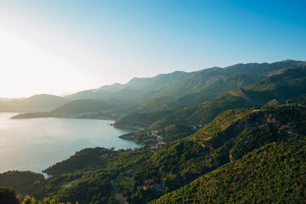 Panorama of the coastline of Budva Riviera - 写真・画像
