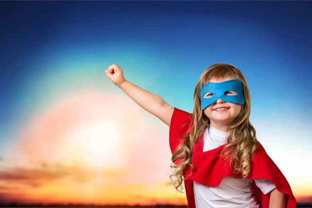 little girl in superhero costume  - Foto, Imagem