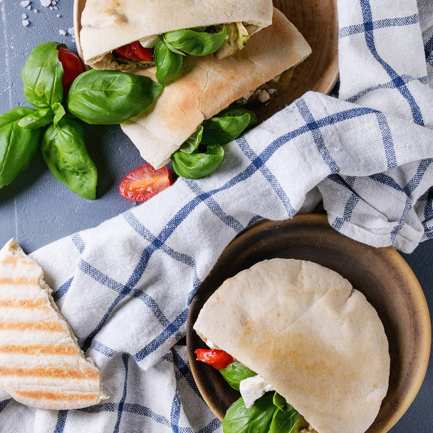 Pita bread sandwiches with vegetables - Photo, Image