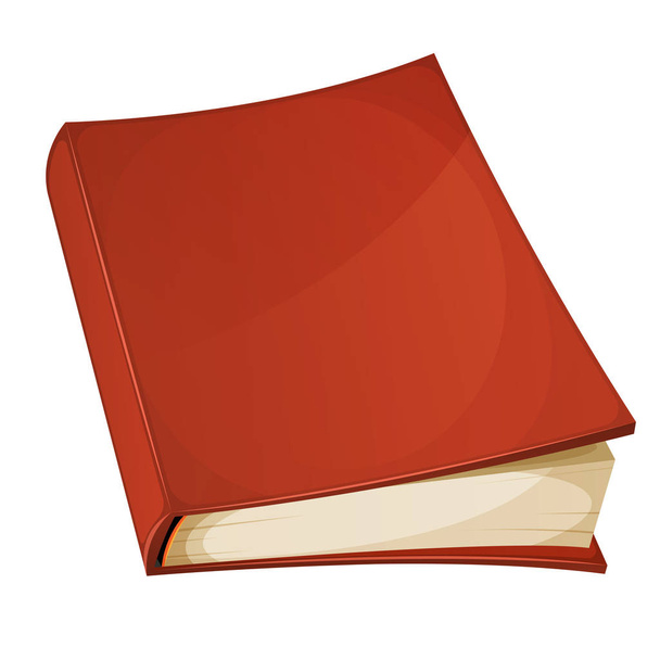 Illustration of cartoon red covered book isolated on white background - Вектор,изображение