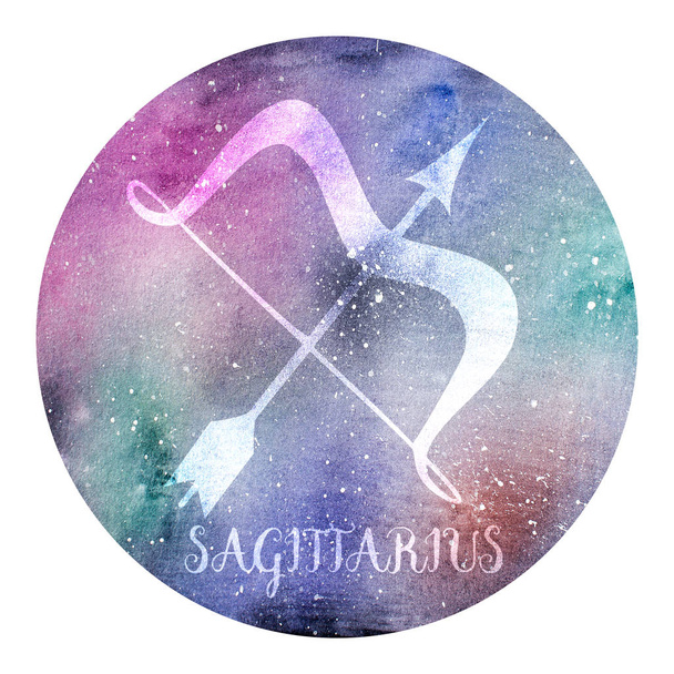 Watercolor Zodiac Sagittarius Sign - Фото, изображение