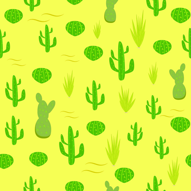 Seamless pattern cactus vector - Vector, Image