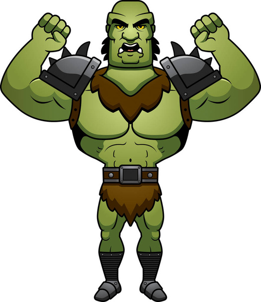 Angry Cartoon Orc - Vektor, kép