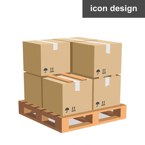 Векторна іконка вантажні коробки піддон
 - Вектор, зображення