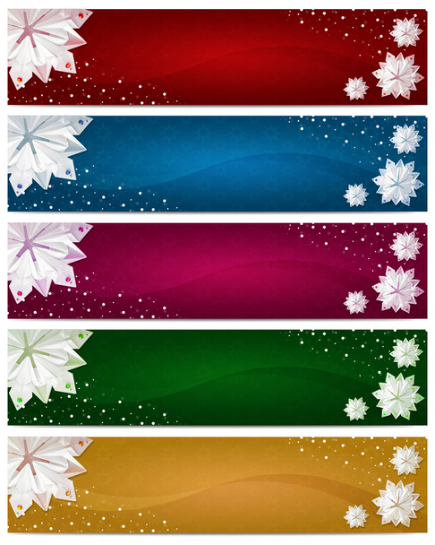 set van winter christmas horizontale banners - Foto, afbeelding