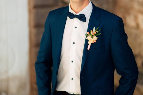 Wedding flower boutonniere groom - Photo, Image