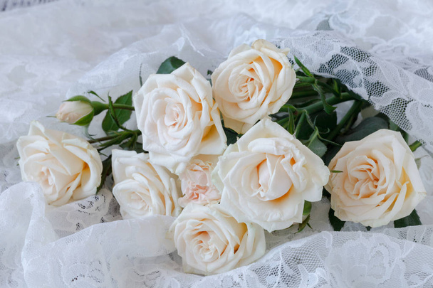 beige wedding background with roses - Valokuva, kuva