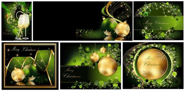 Merry Christmas background collections - Vetor, Imagem