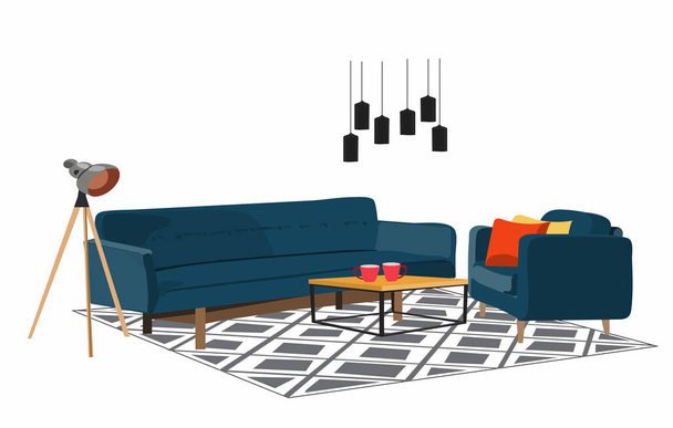 vektorové ilustrace Nábytek obývací pokoj - Vektor, obrázek