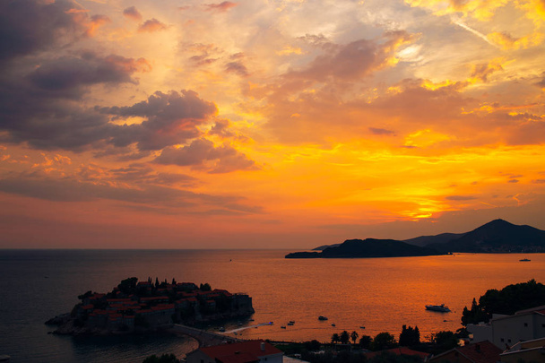 Island of Sveti Stefan. Panoramic shot - Photo, Image
