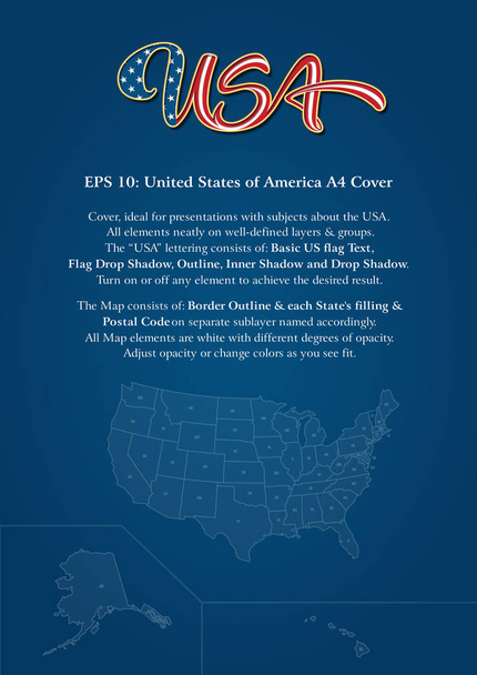 Yhdysvallat A4 Cover
 - Vektori, kuva