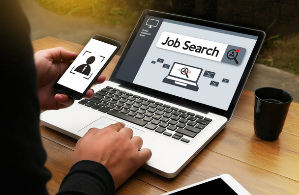  Job Search Businessman Internet Online join us - Фото, изображение