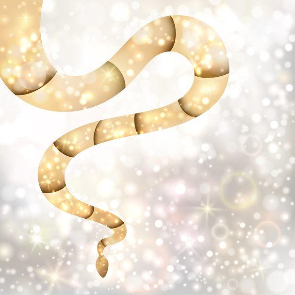 Serpiente dorada sobre fondo plateado
 - Vector, imagen