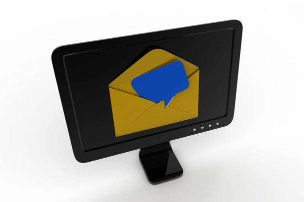 Ouverture e-mail lettre sur écran d'ordinateur
 - Photo, image
