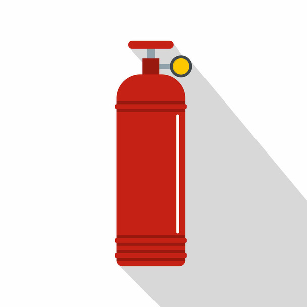 Red compressed gas container icon, flat style - Vecteur, image