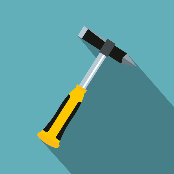 Hammer slag of welder icon, flat style - Vector, afbeelding