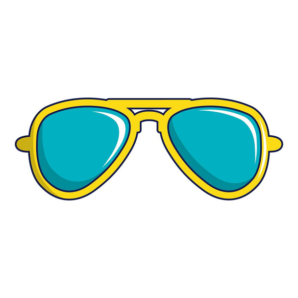 Blue sunglasses icon, cartoon style - Вектор,изображение