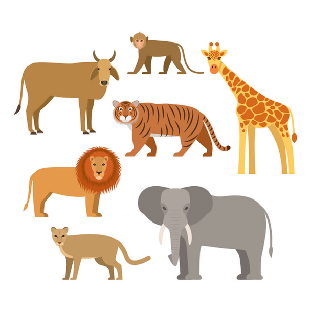 Tiere Afrikas - Vektor, Bild